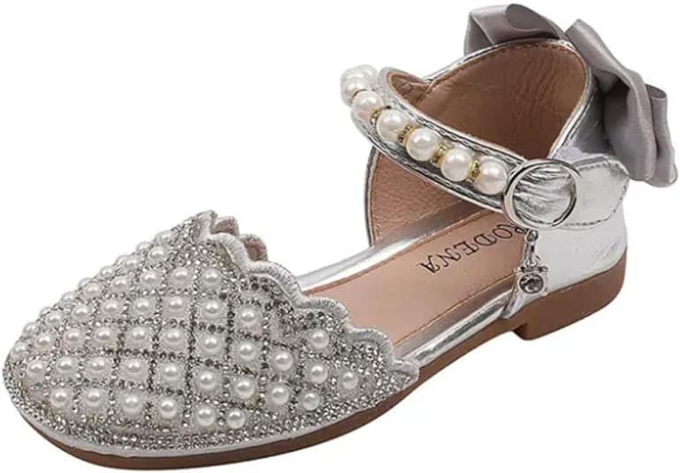 Girls Dress Shoes Mary Jane Style with Pearls - S0036