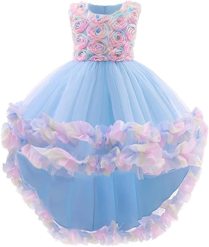 Tulle princess dress for girls in rainbow colours - G0130