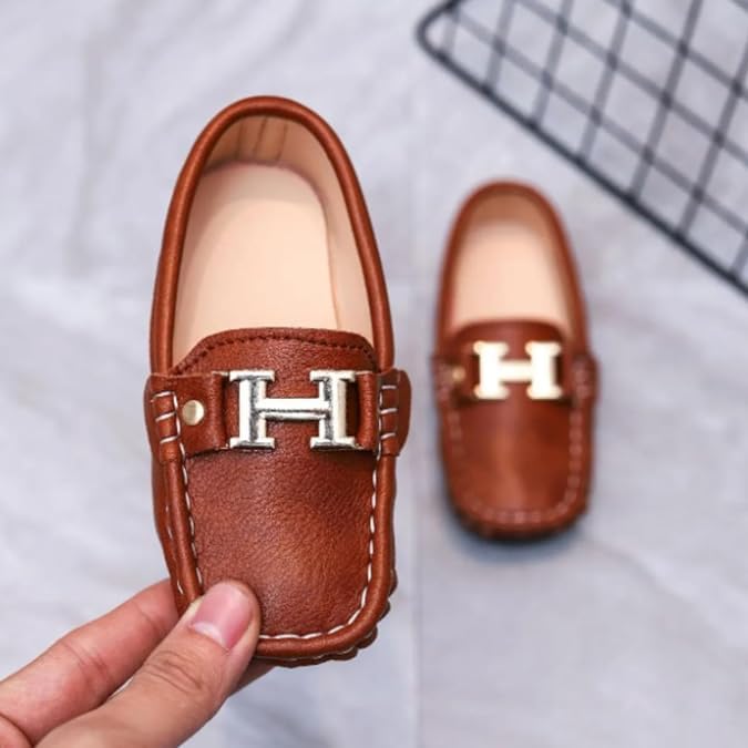 Boys' Plaid Loafers with Buckle Detail