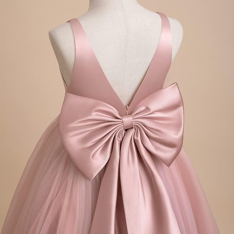 Tulle Bridesmaid Dress Girl Ball Gown with Bow - G0127