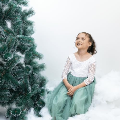 Party Flower Girl Dress with Lace Back A-Line Straight - Fall Dress G0100