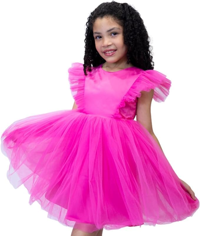 Tulle Tutu Girl Dress with Princess Sleeves - G0131