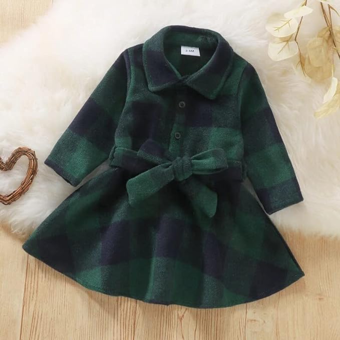 Winter Plaid Dress for Girls Special for Holidays G0137