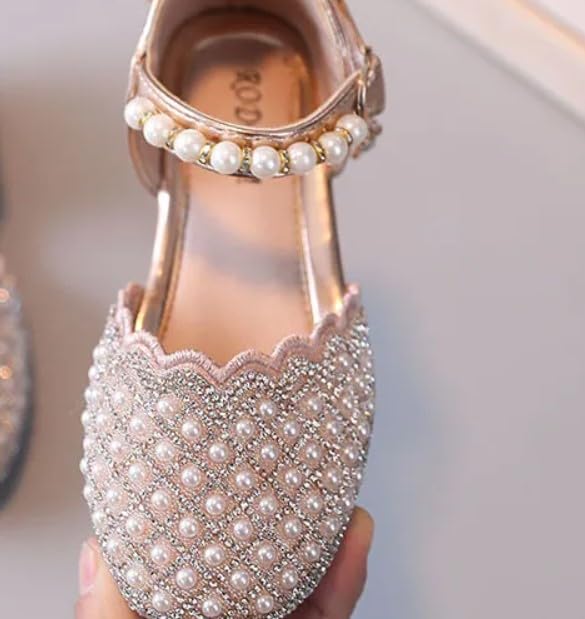 Girls Dress Shoes Mary Jane Style with Pearls - S0036
