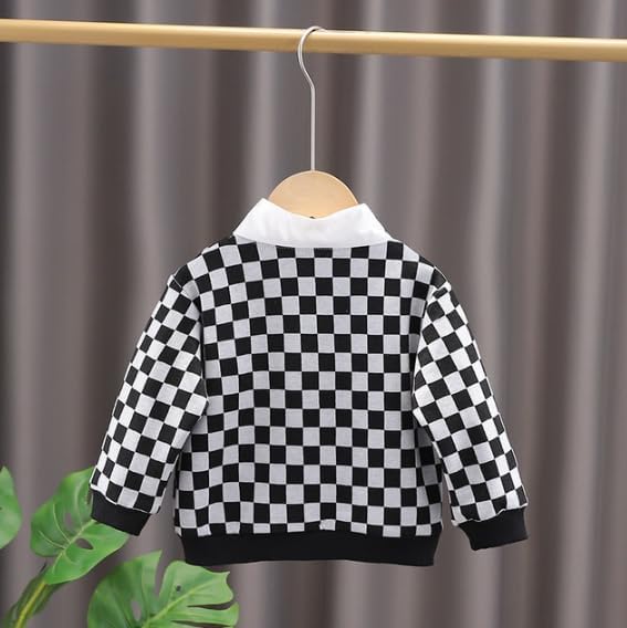 Boys Checkered Set: Sweater + Shirt + Tie +Pants - B0009