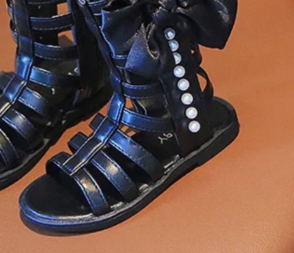 Girls Gladiator Sandals Bowknot Knee High Boots Shoes - S0037