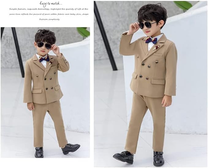 Boys Casual Suits Wedding Outfits Blazer and Pants Suit 2 Pieces - B0008