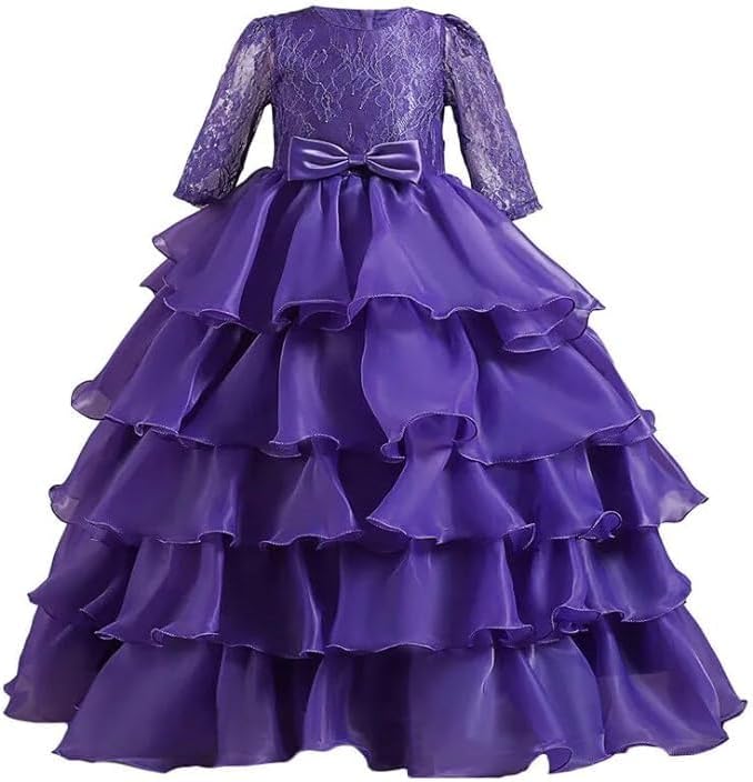 Embroidery Girl Dress with Cascade Organza Girl - G0031