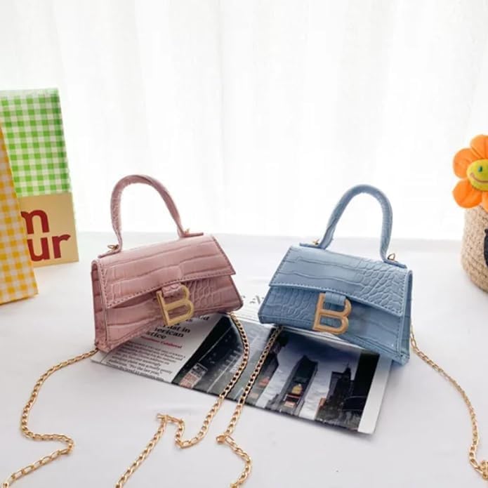 Crocodile print mini bag with top handle for girls