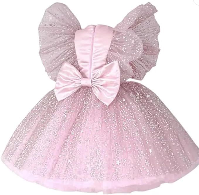 Princess Dress Girls Sequin Tutu Lace Mesh Wedding Birthday Party - G0097