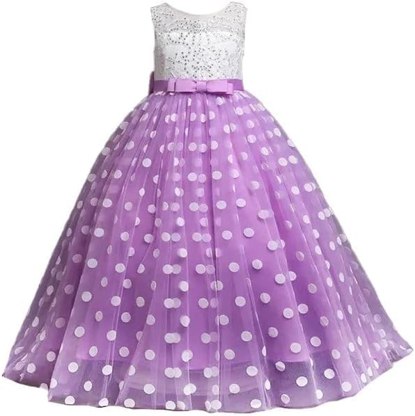 Long Tulle Dress with Polka dots and lace for Bridesmaids and Birthdays - G0090