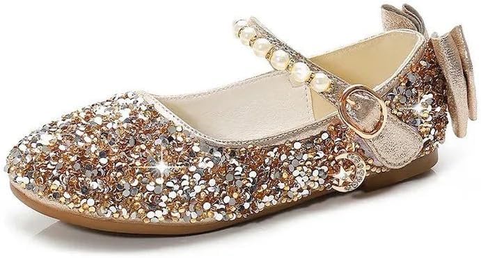 Girl's Mary Jane shoes with sequins for weddings - S0025
