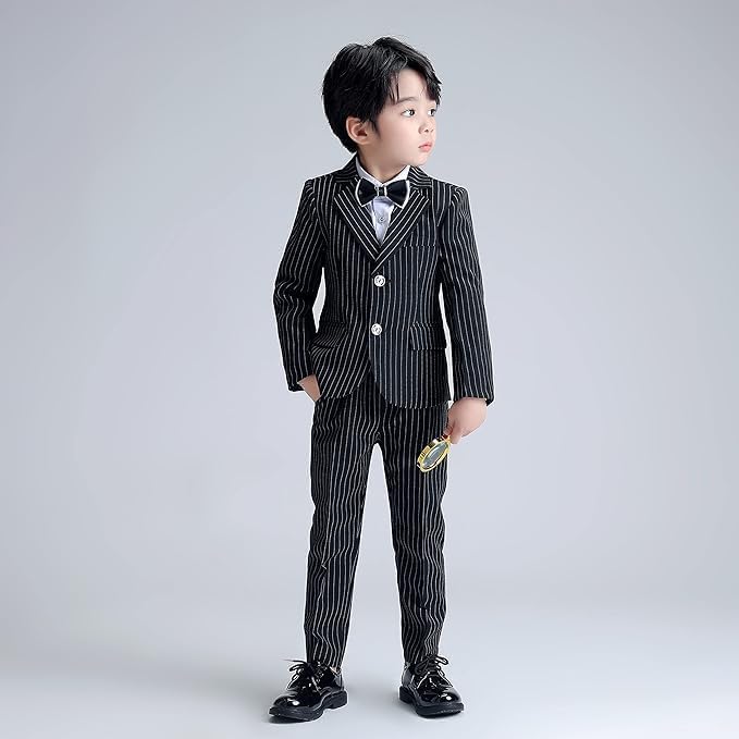 Boys' Pinstripe Suit with Bow Tie - B0021