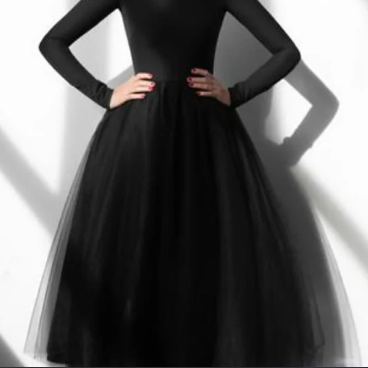 Long Party Dress with Long Sleeves for Women Tea Lenght Dress Elegant Occasion