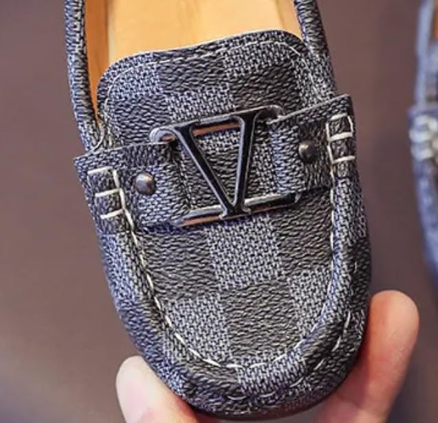 Boys' Plaid Loafers with Buckle Detail