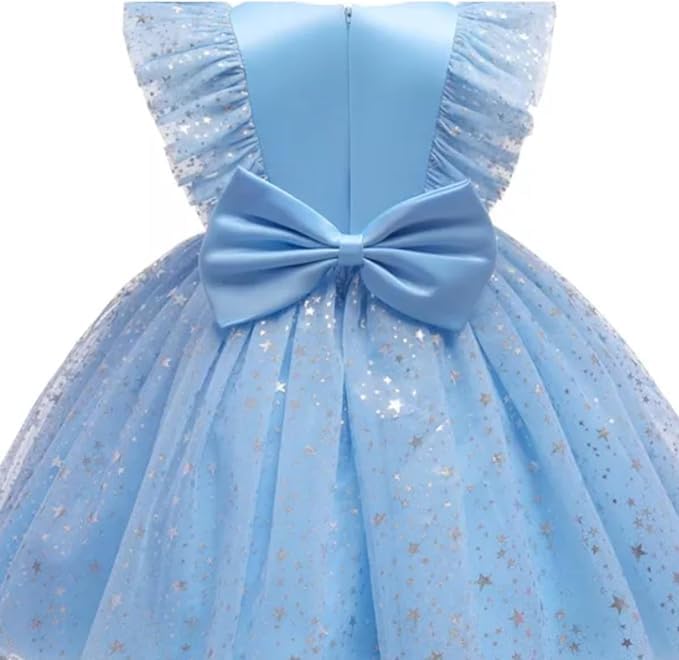 Princess Dress Girls Sequin Tutu Lace Mesh Wedding Birthday Party - G0097