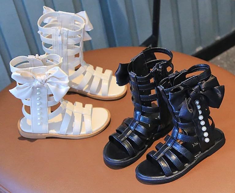 Girls Gladiator Sandals Bowknot Knee High Boots Shoes - S0037