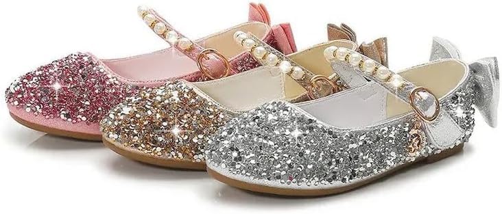 Girl's Mary Jane shoes with sequins for weddings - S0025