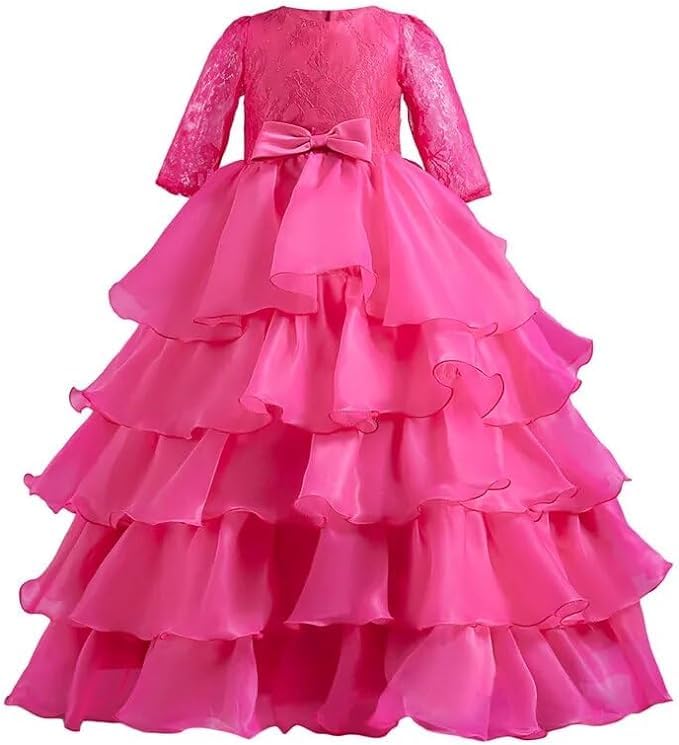 Embroidery Girl Dress with Cascade Organza Girl - G0031