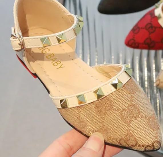 Girl's Princess Flats Ankle Strap Dress Shoes - S0027