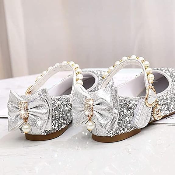 Girl's Mary Jane shoes with sequins for weddings - S0025