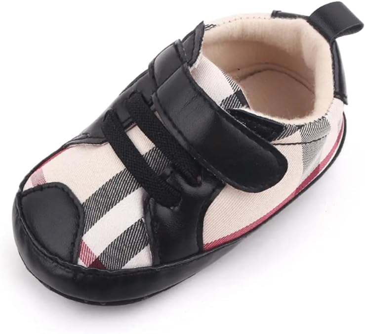 Baby Boys Pre Walker Shoes Anti-Slip Plaid Soft Sole Autumn Spring - S0006