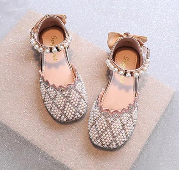 Girl's Princess Dress Shoes Rhinestone Pearls Spring Summer - S0026
