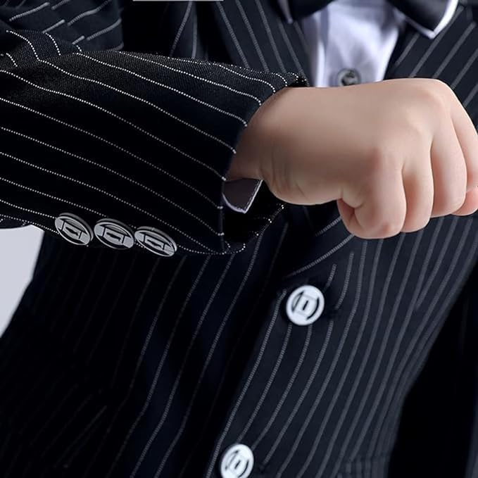 Boys' Pinstripe Suit with Bow Tie - B0021