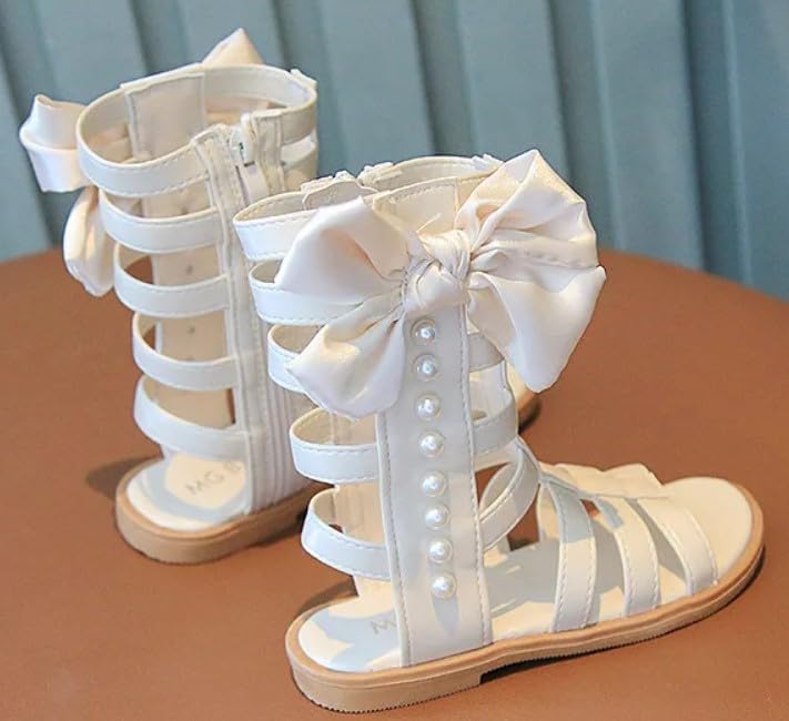 Girls Gladiator Sandals Bowknot Knee High Boots Shoes - S0037