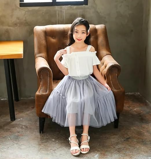 Girls Tutu Skirts A Line Below The Knee Casual Outfits