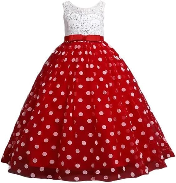 Long Tulle Dress with Polka dots and lace for Bridesmaids and Birthdays - G0090