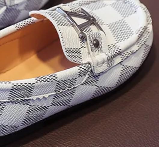 Boys' Plaid Loafers with Buckle Detail