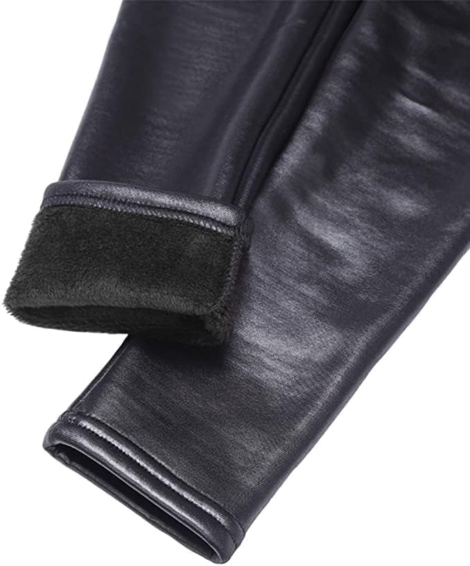 Girls' Winter Faux Leather Leggings - G0076