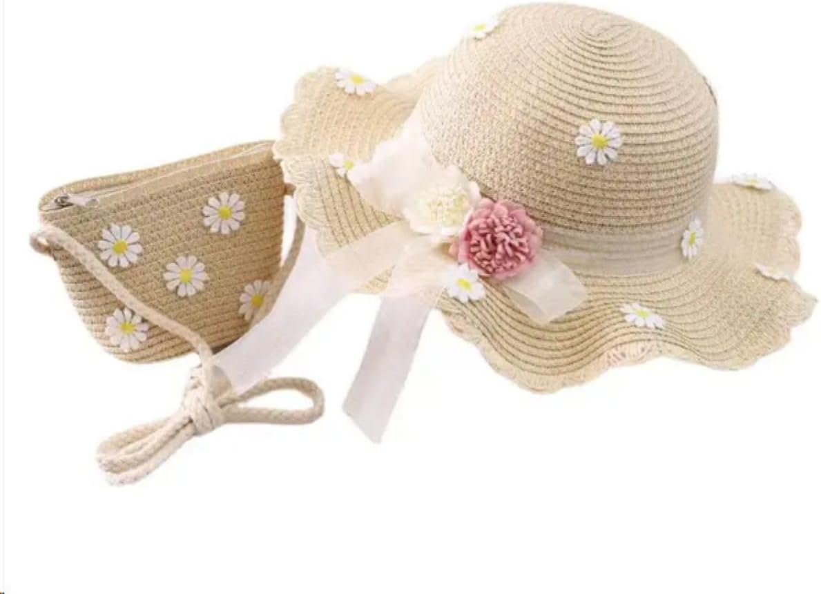 Braided Straw hat and Bag for Girls Summer 2024