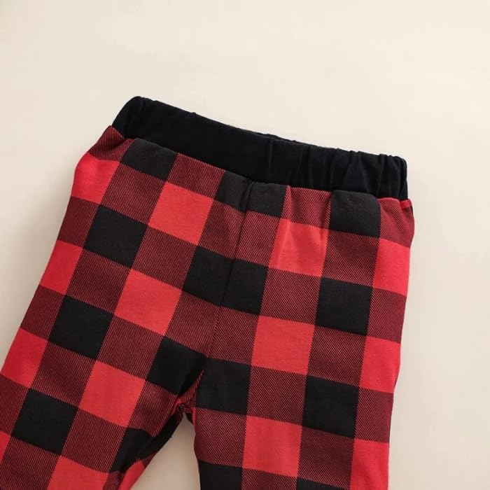 Boys Plaid Outfit Hoodie Sweatshirt Jackets Shirt+Pants Christmas Set - B0012