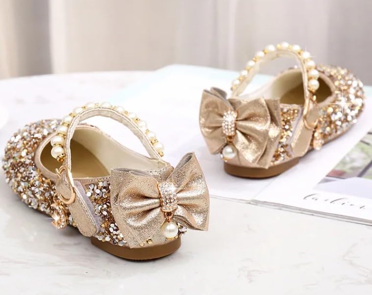 Girl's Mary Jane shoes with sequins for weddings - S0025