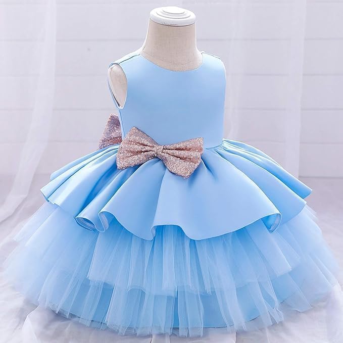 Satin dress and tulle skirt - Fall dresses for girls' birthdays - G0110