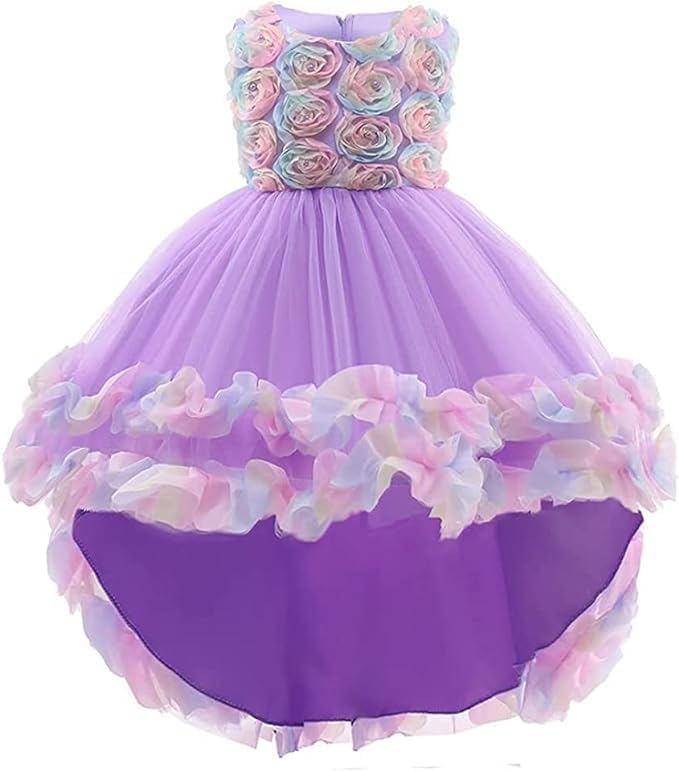 Tulle princess dress for girls in rainbow colours - G0130