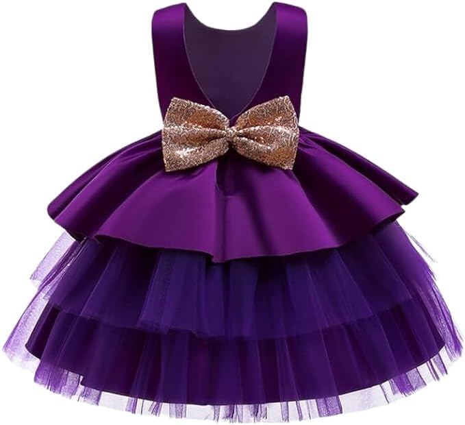 Satin dress and tulle skirt - Fall dresses for girls' birthdays - G0110