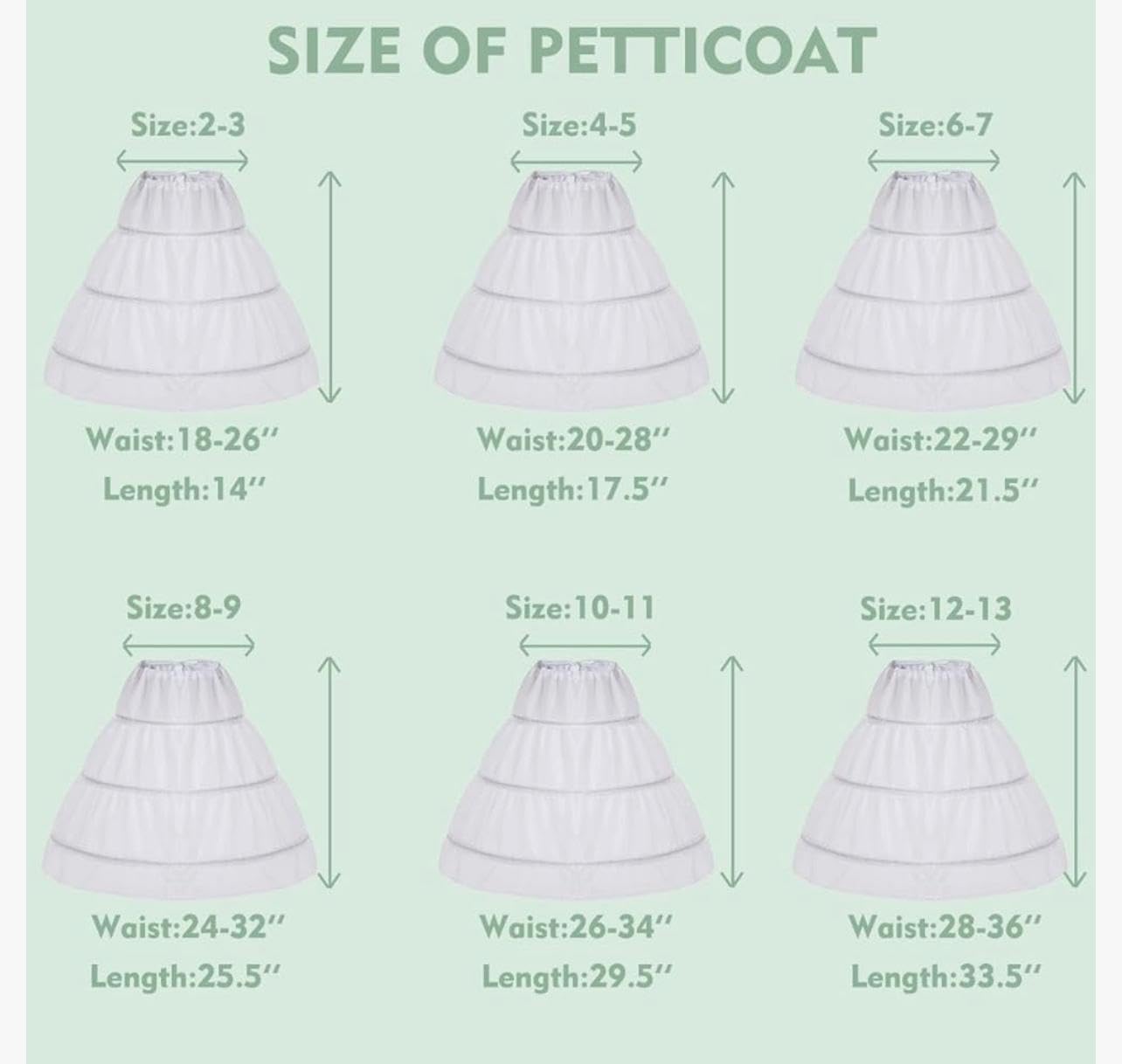 Crinoline petticoat underskirt for girls' long dresses