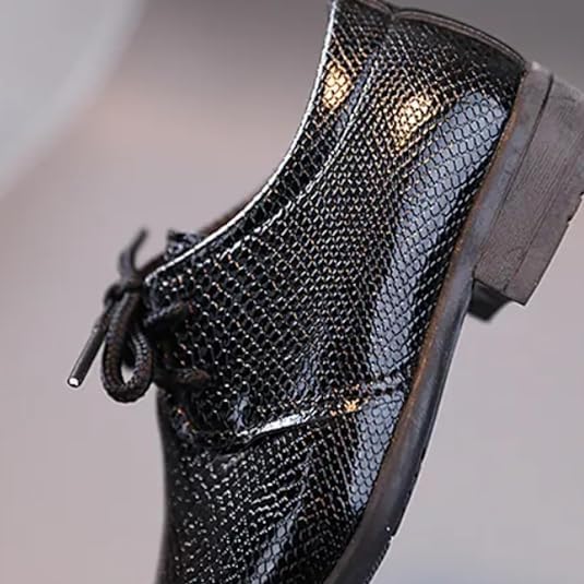 Boy's Oxford Dress Shoes Elegant Leather Shoes Black White - S0016