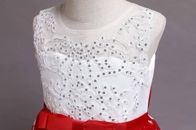 Long Tulle Dress with Polka dots and lace for Bridesmaids and Birthdays - G0090