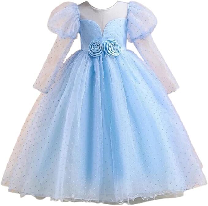 Princess Dress Long Sleeve Puffed Shoulders for Girls - G0098