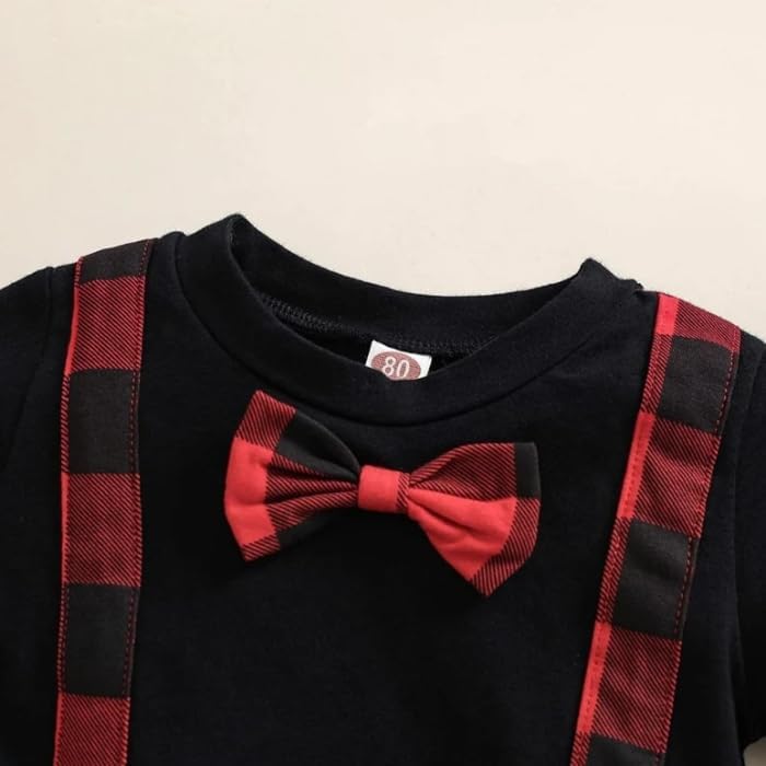 Boys Plaid Outfit Hoodie Sweatshirt Jackets Shirt+Pants Christmas Set - B0012