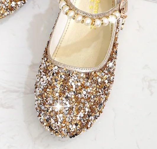 Girl's Mary Jane shoes with sequins for weddings - S0025