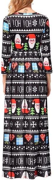 Women's Christmas Long Lenght Dress Long Sleeves Winter Outfit