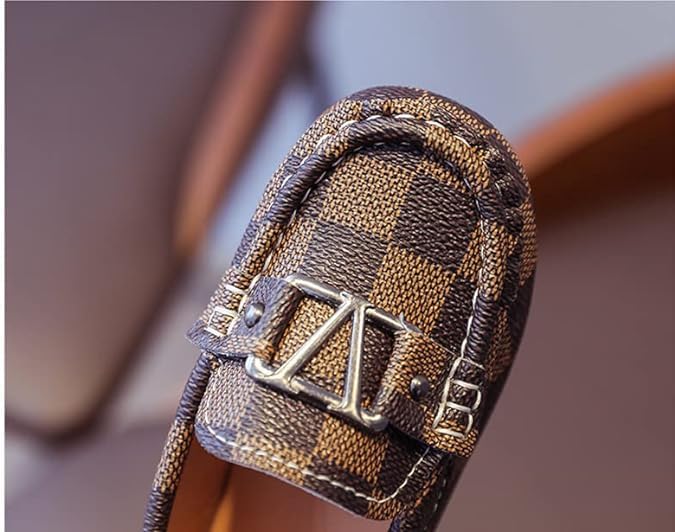 Boys' Plaid Loafers with Buckle Detail