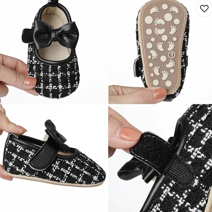 Baby Girl Dress Shoes Mary Jane Princess Shoes Anti-Slip Soft Sole - S0009