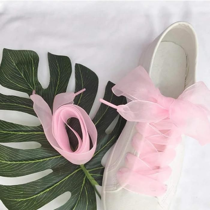 6 pairs of Flat Lace Chiffon Shoelaces for Kids and Adults