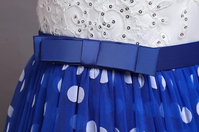 Long Tulle Dress with Polka dots and lace for Bridesmaids and Birthdays - G0090